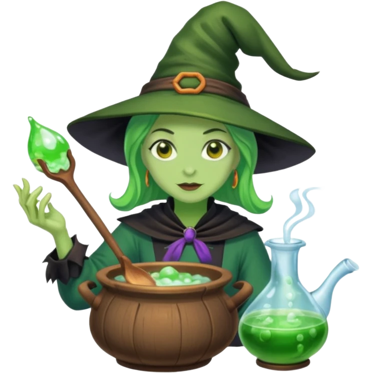 green witch cooking potion emoji