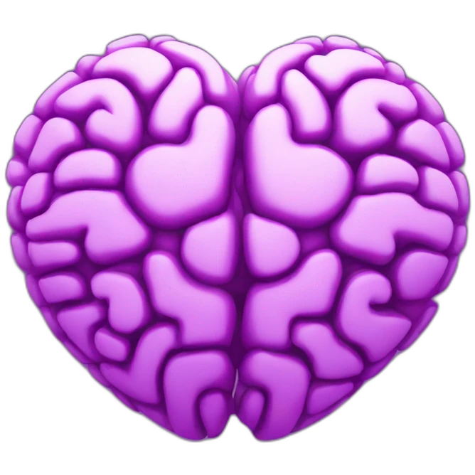 heart shaped brain in purple emoji