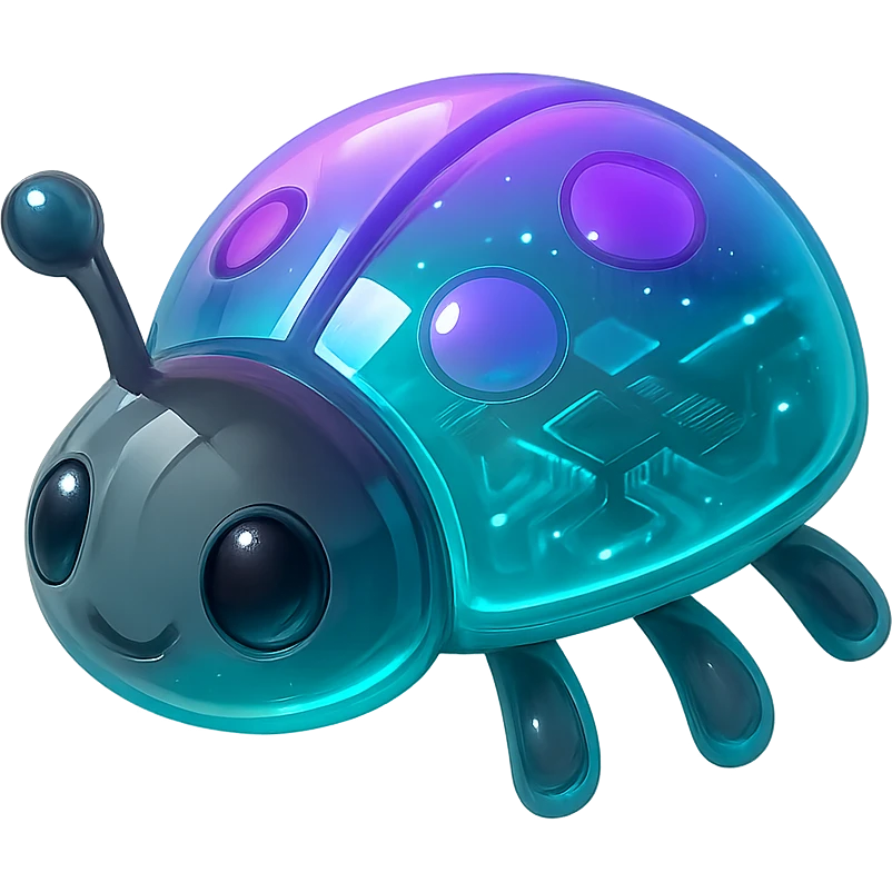 cute bug with shiny shell emoji