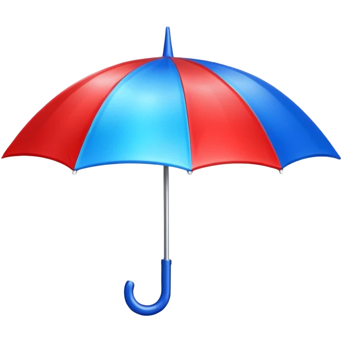 glitter red and blue umbrella emoji