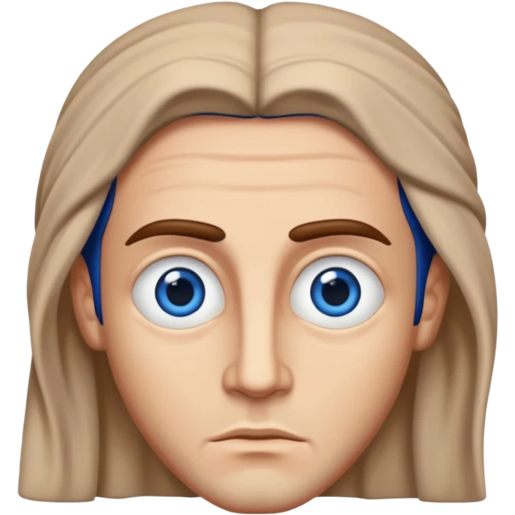 Judas the disciple with blue disdainful eyes emoji