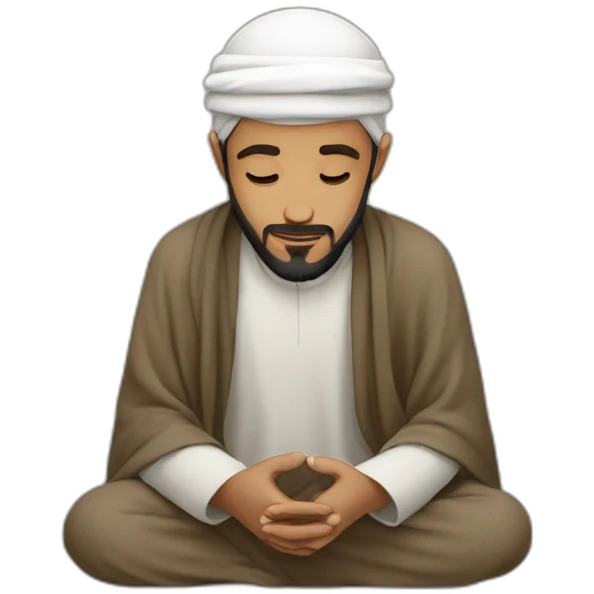 Muslim man Placing his hope in Allah. emoji