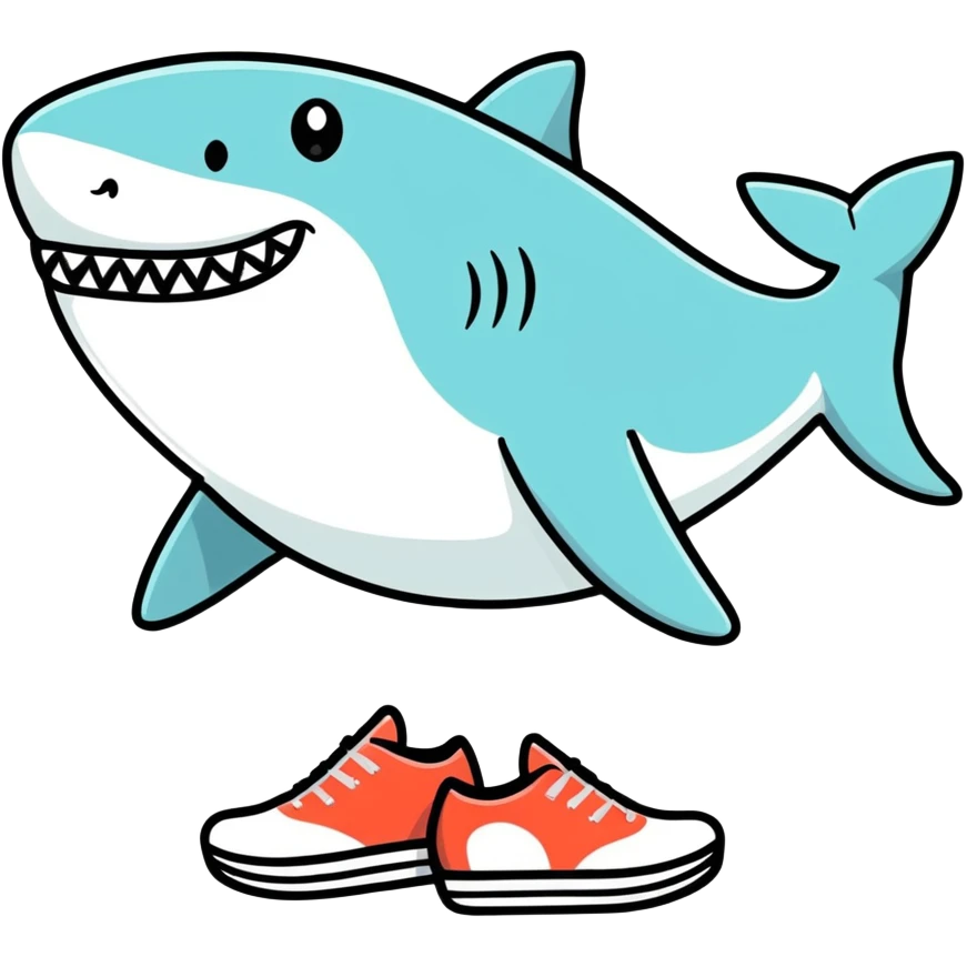 Shark with four shoes  emoji