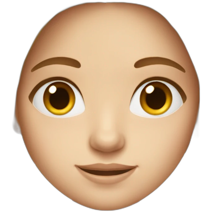 Girl with long brown hair brown eyes white skin on a Apple laptop emoji