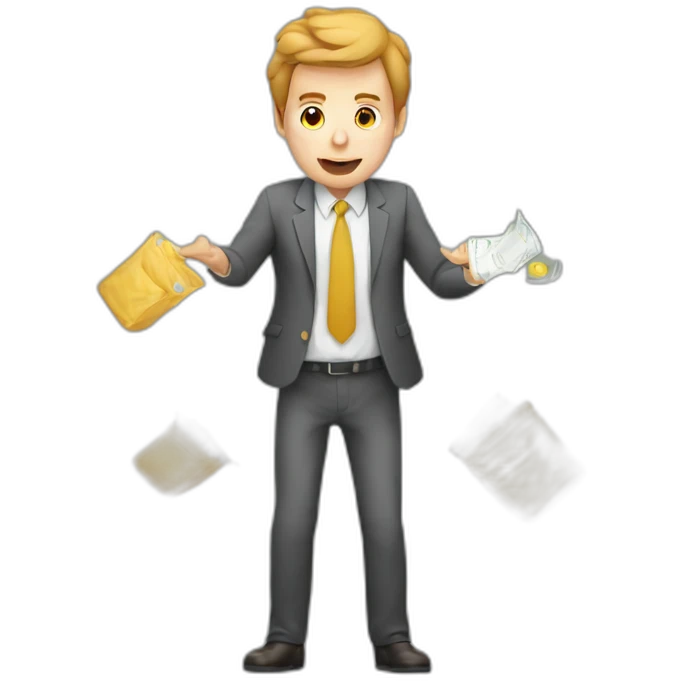 Very busy bizdev person juggling priorities emoji