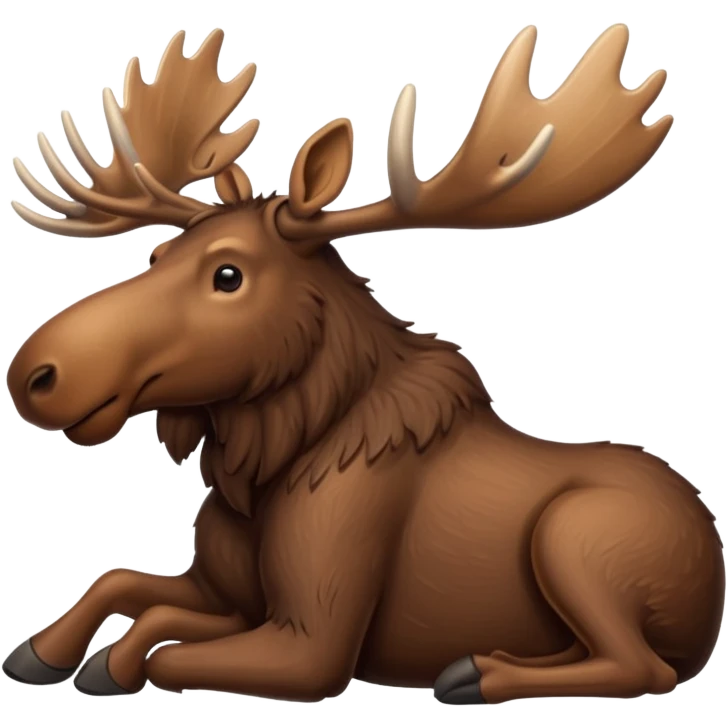 moose lying down, side view emoji