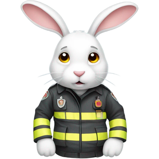 Rabbit in firefighter gear emoji