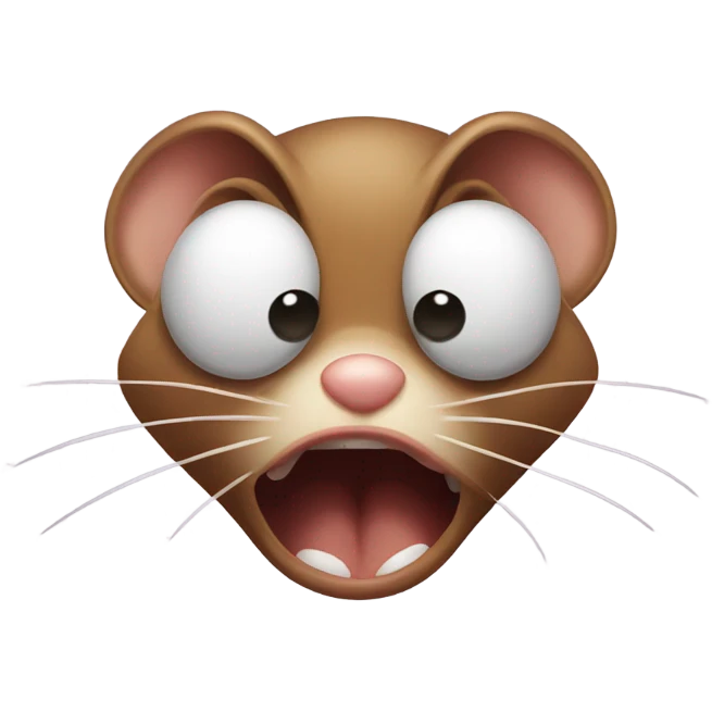 brown mouse with shocked face emoji