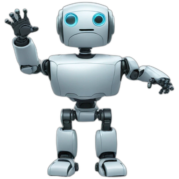 a robot doing the t-pose emoji