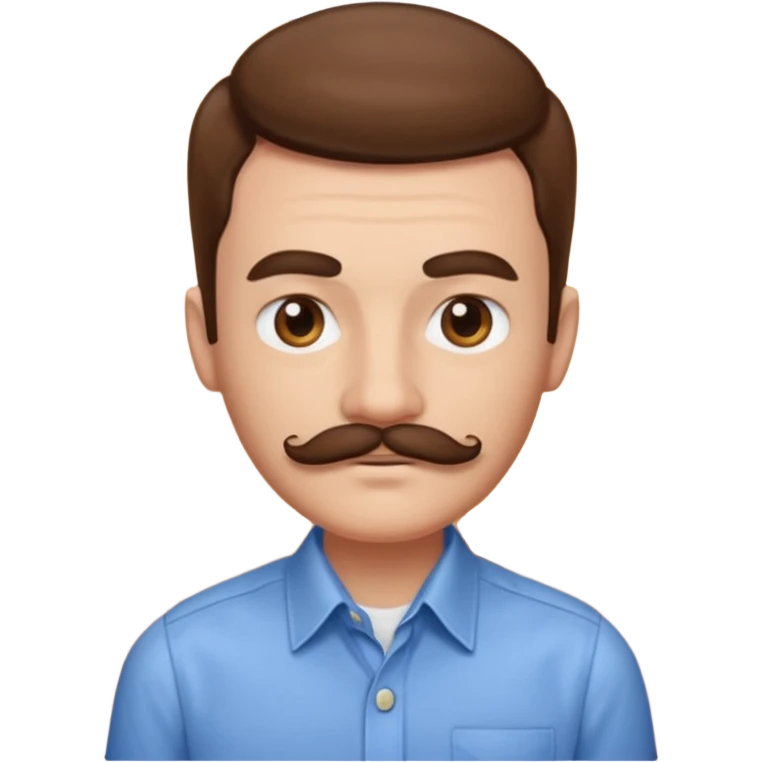 A person with a very square mustache and a side part  emoji