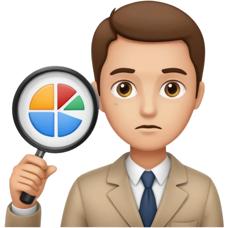 person with magnifying glass and charts emoji