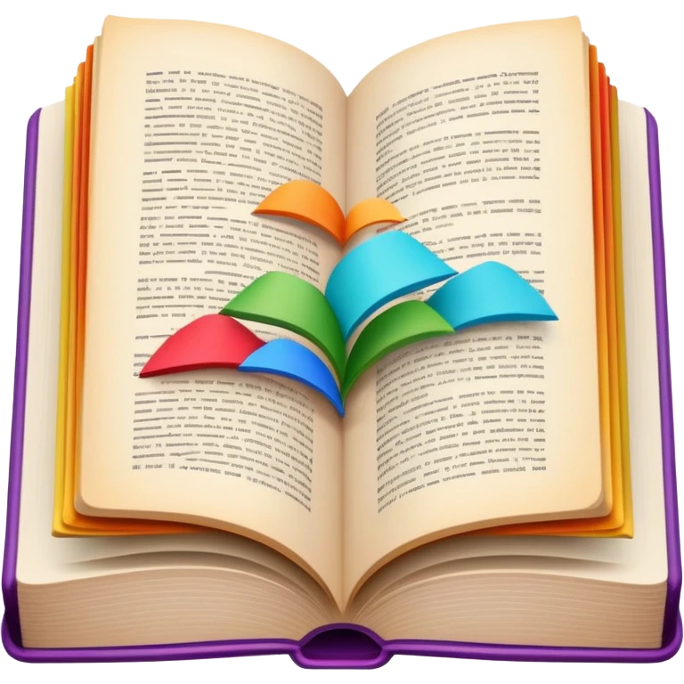 Open book with colorful pages emoji