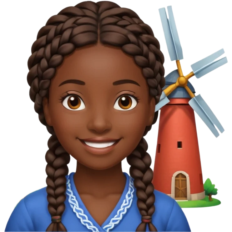 black woman  with Windmills emoji