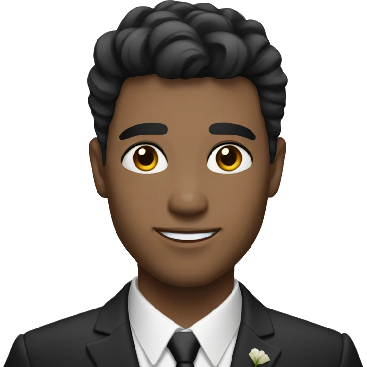groom with white skin, light black hair and hazel eyes emoji