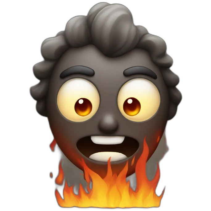 fire character with eyes and mouth emoji