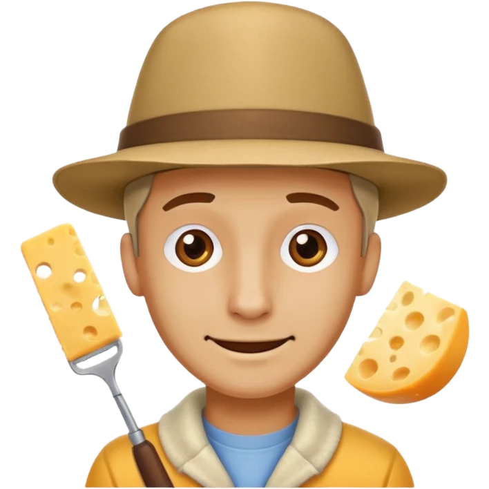 A man wearing a cheese-cutter style hat with a hopeful expression. emoji