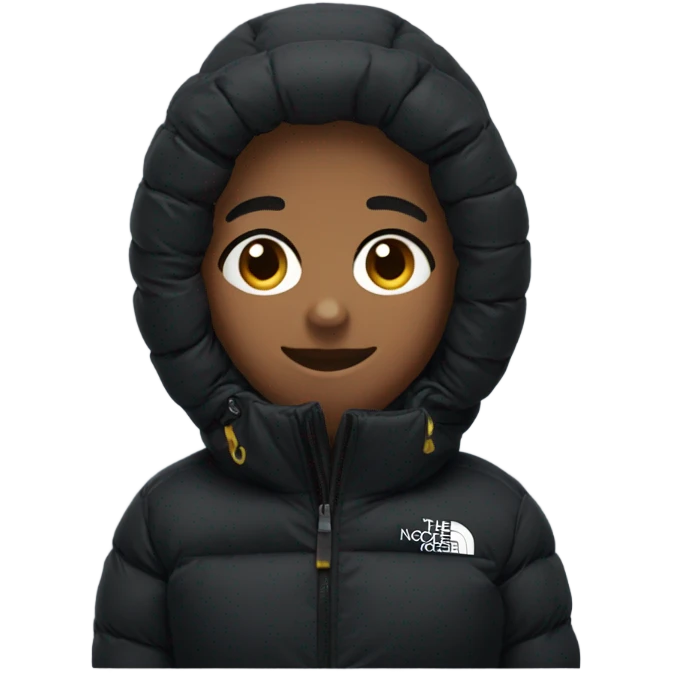 black north face puffer jacket emoji