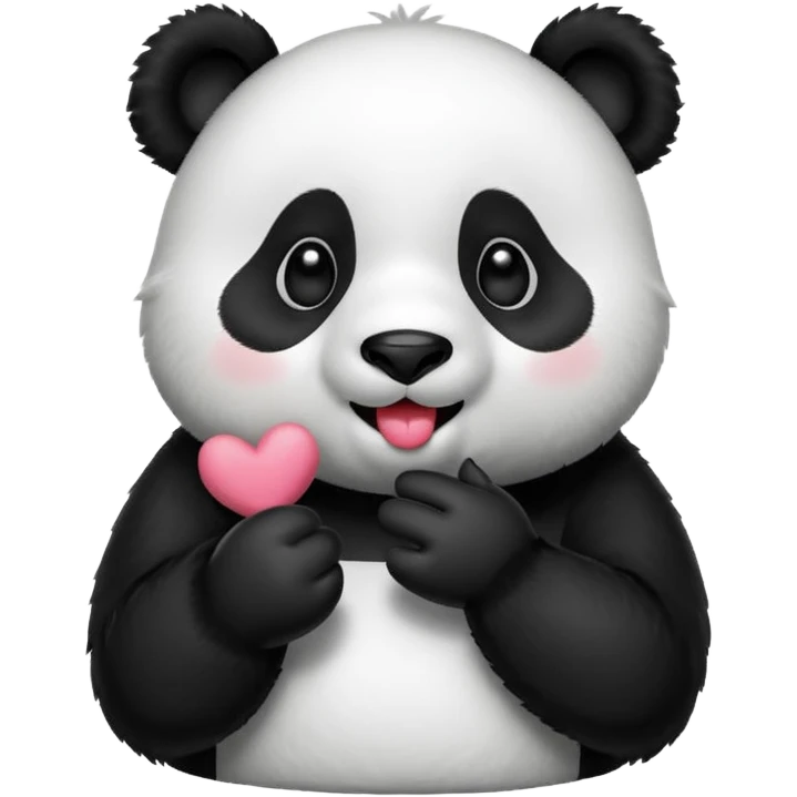 Panda blowing kiss emoji