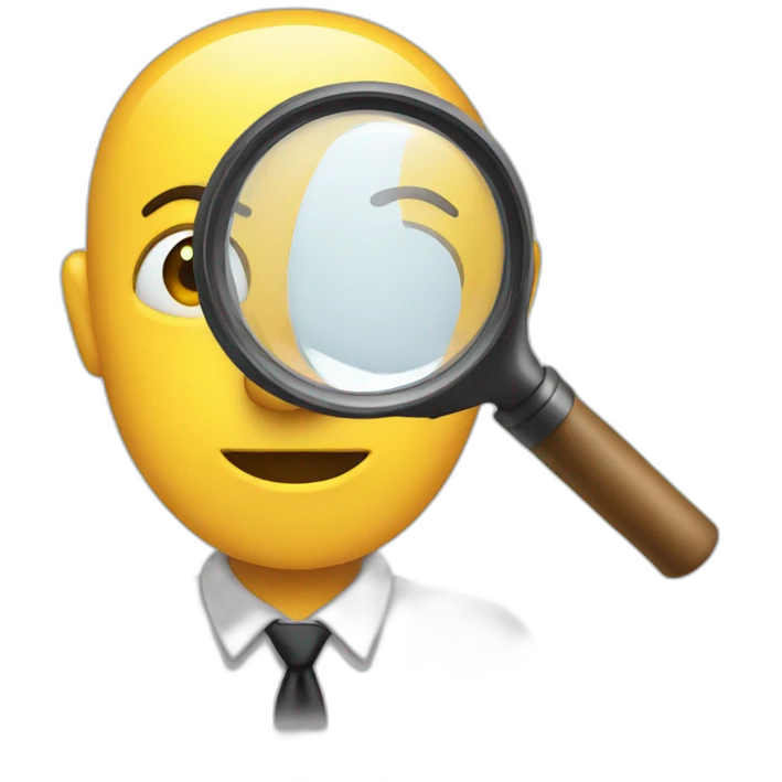 a man looking through magnifying glass emoji