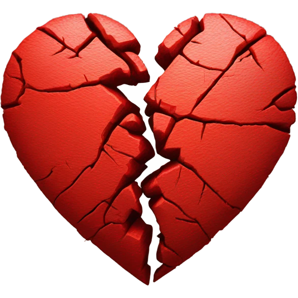 red broken heart emoji