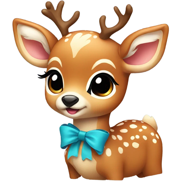 Baby deer with a bow emoji