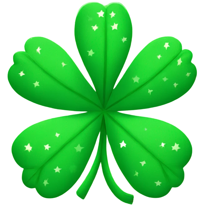 4 leaves clover with stars emoji