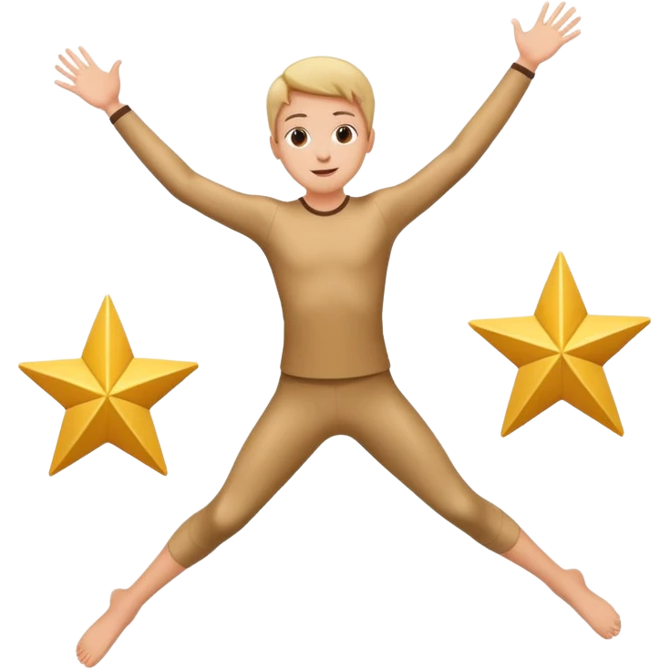 make a person jumping in a star position with their limbs straightened  emoji