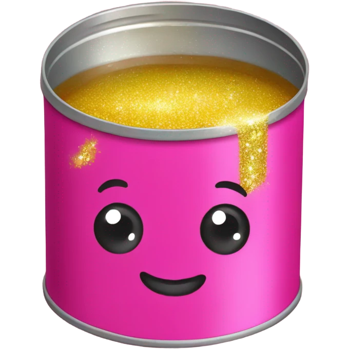 Hot Pink soup can with glitter  emoji