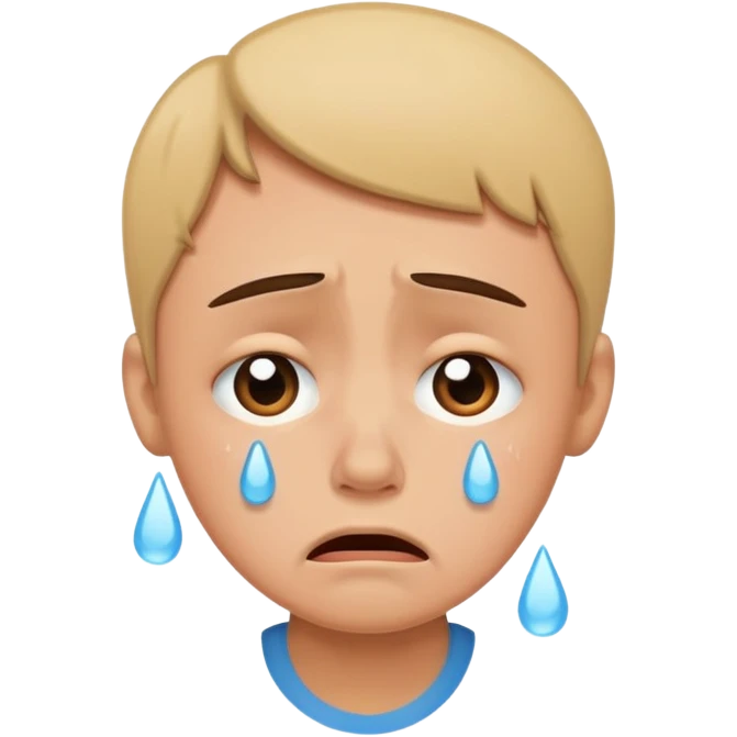 a person crying with cartoon tears emoji