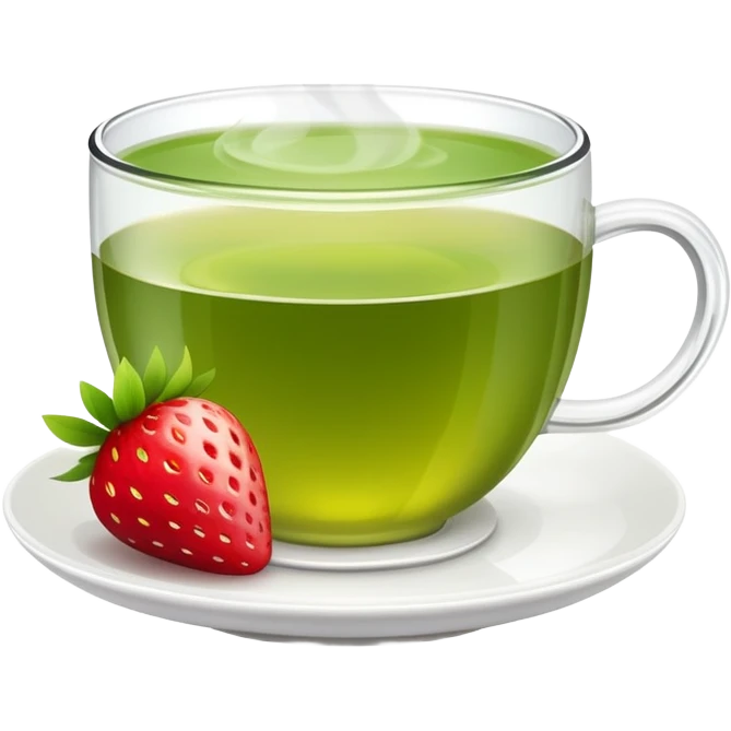 cup of green tea with a strawberry garnish emoji