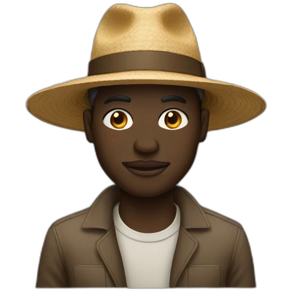 ghanaian man with wide-brimmed hat emoji