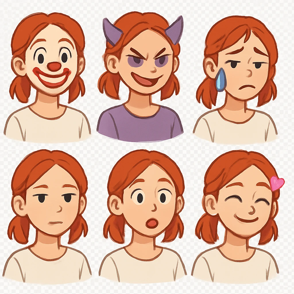 One white red hair girl  emoji