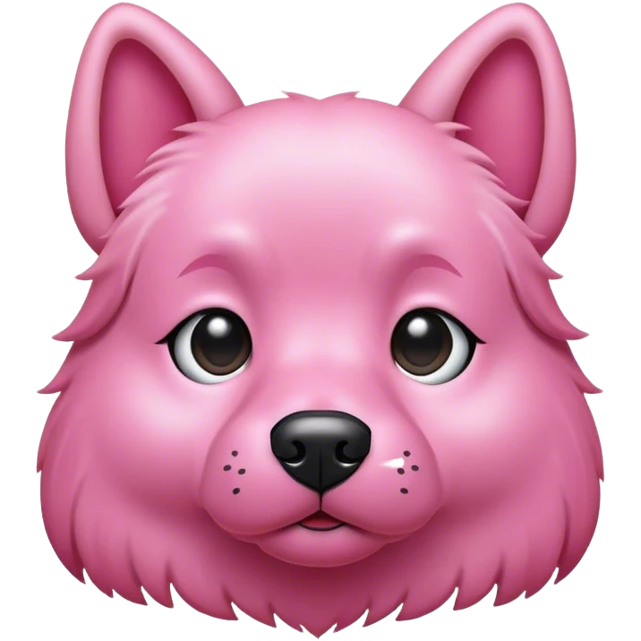 A pink dog emoji