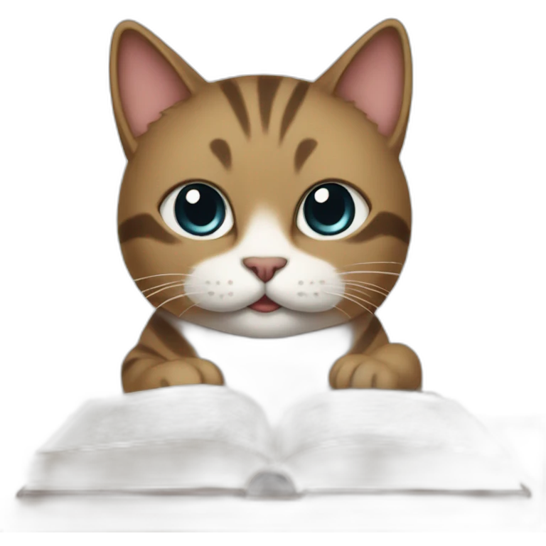 cat reaading a book emoji