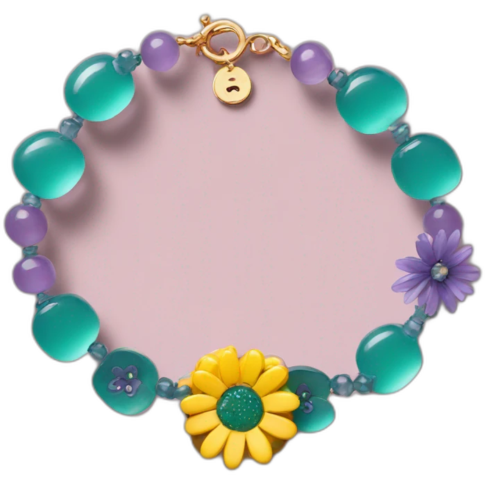 Bracelet with flower in the middle covered in resin emoji