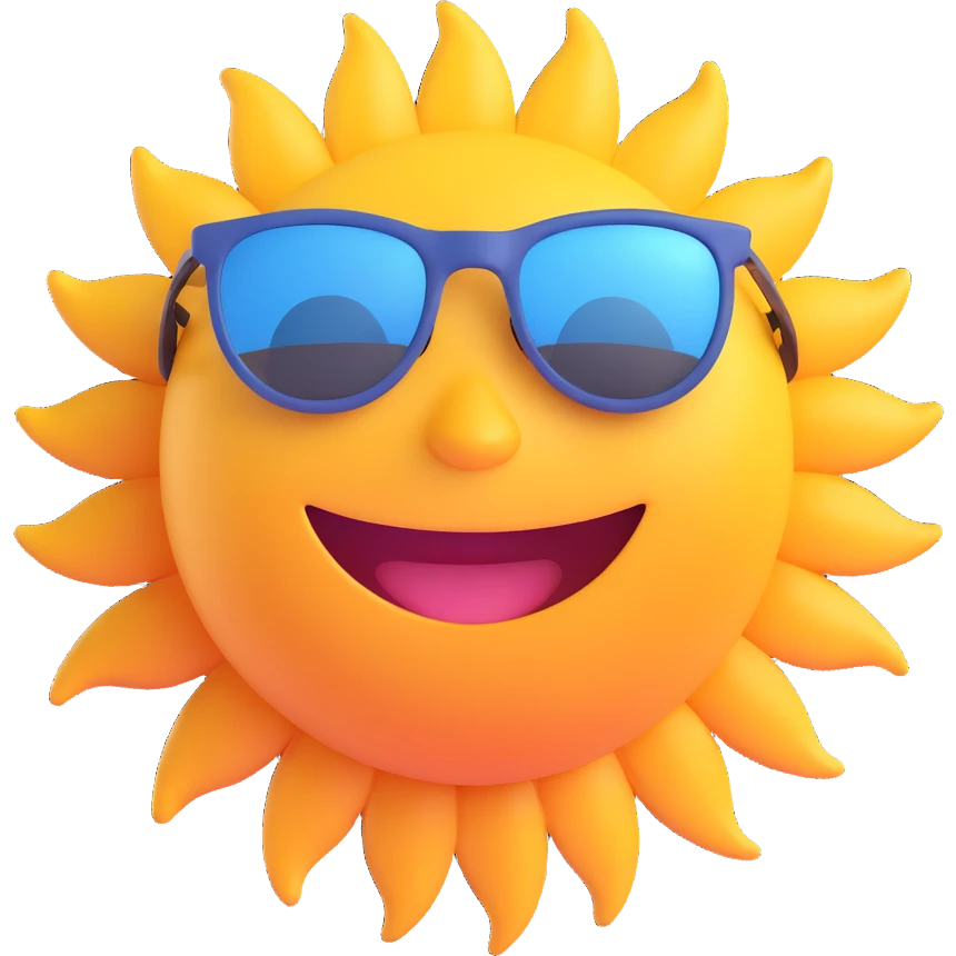a happy sun with sunglasses emoji