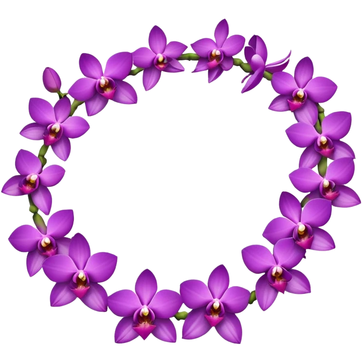 Purple orchid lei emoji