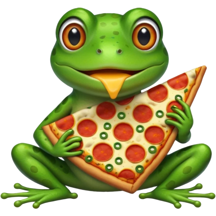 Frog eating pizza emoji