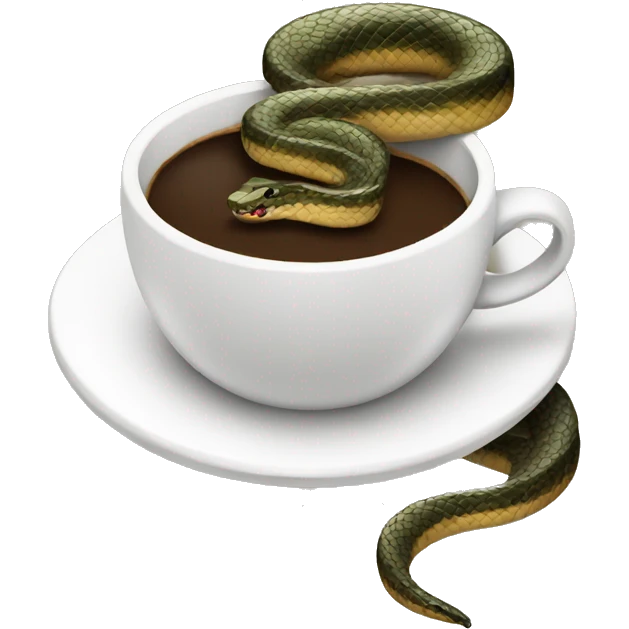 Snake with coffee emoji