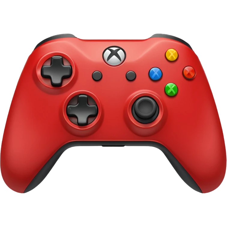 Xbox gamepad, red, front view emoji