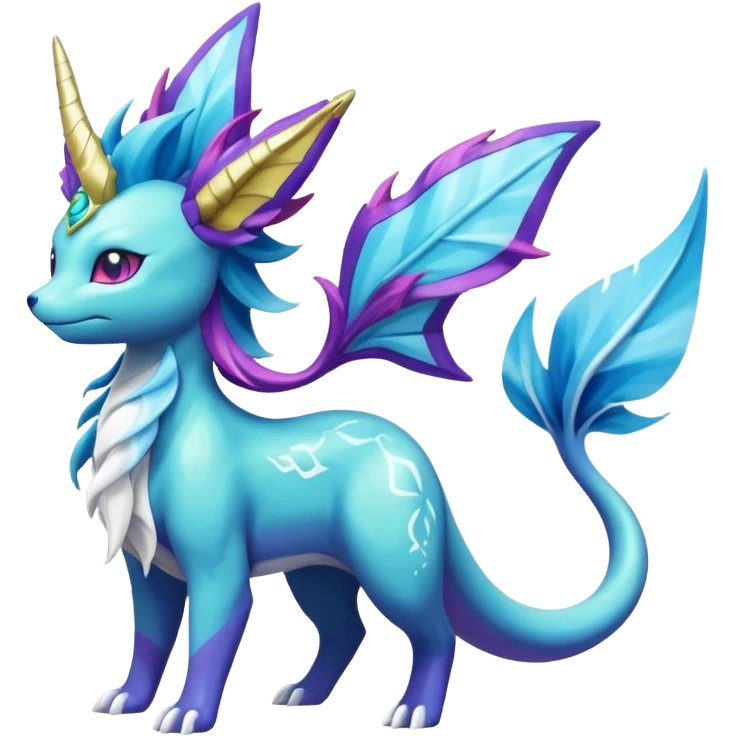 Suicune-Aurorus-Vaporeon-Meganium-fusion (full body) emoji