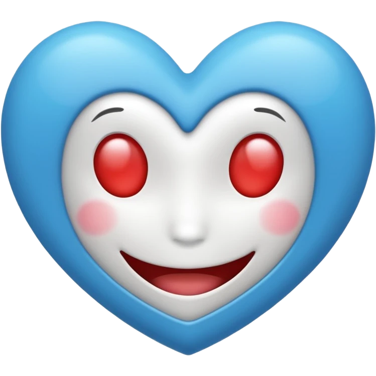 Un sourire avec un coeur emoji