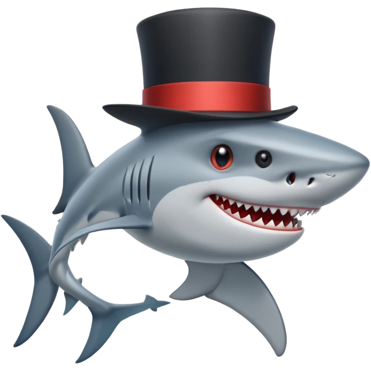 Shark with a top hat emoji