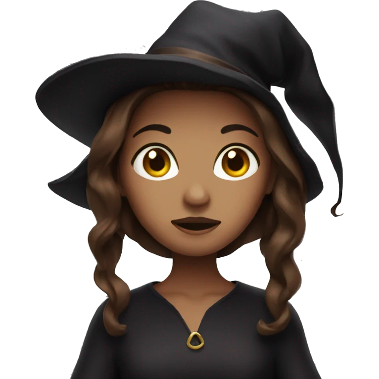Witch with brown hair emoji