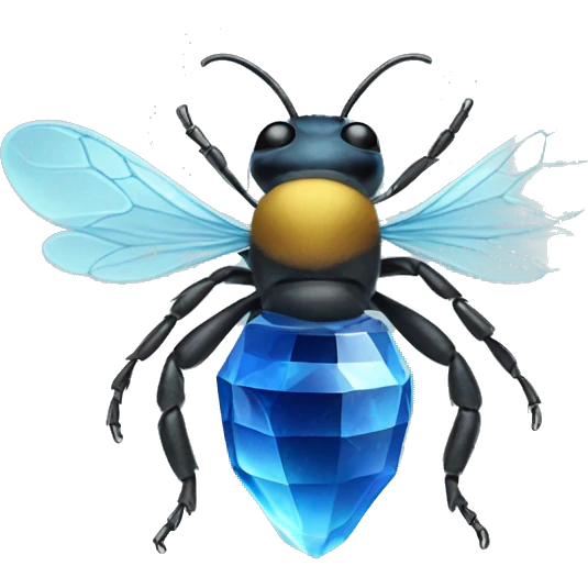 blue crystal bee emoji