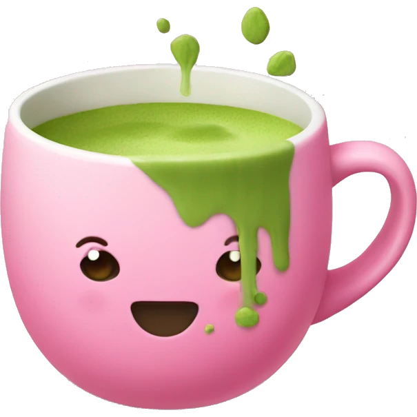 Matcha in a pink mug emoji