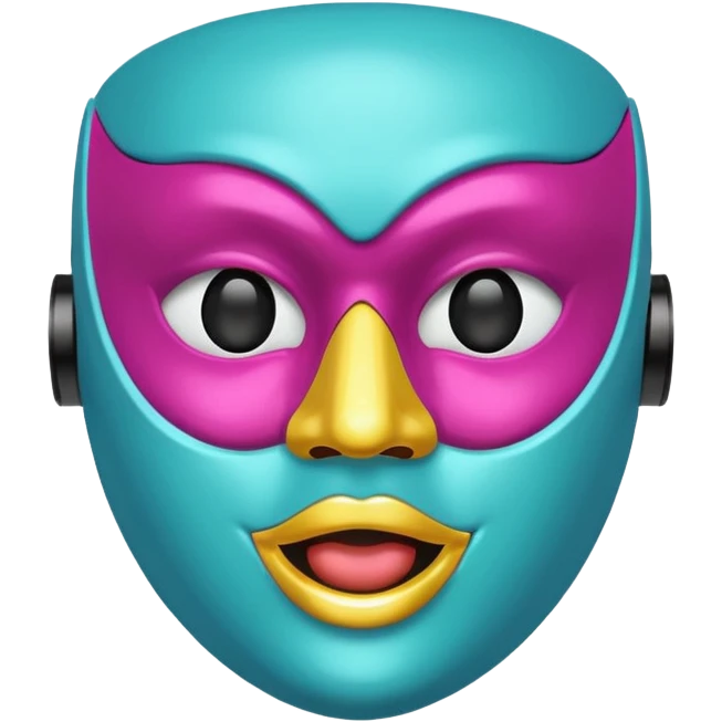 Please generate a multicolored mask with speaker as mouth. emoji