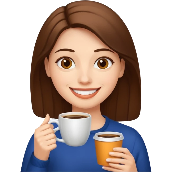 woman, hold a cup of coffee emoji