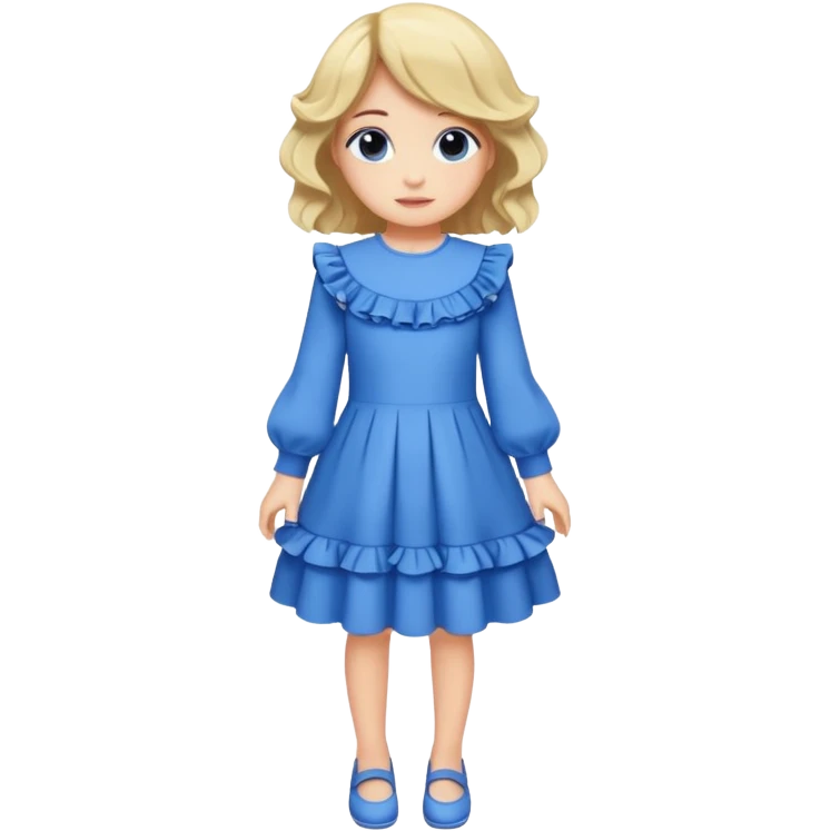 lon sleeve blue dress with ruffles emoji