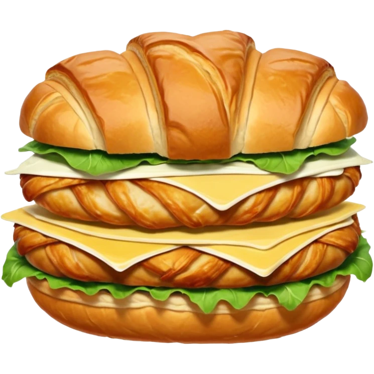 Croissant chicken and Cesar salad sandwich emoji  emoji